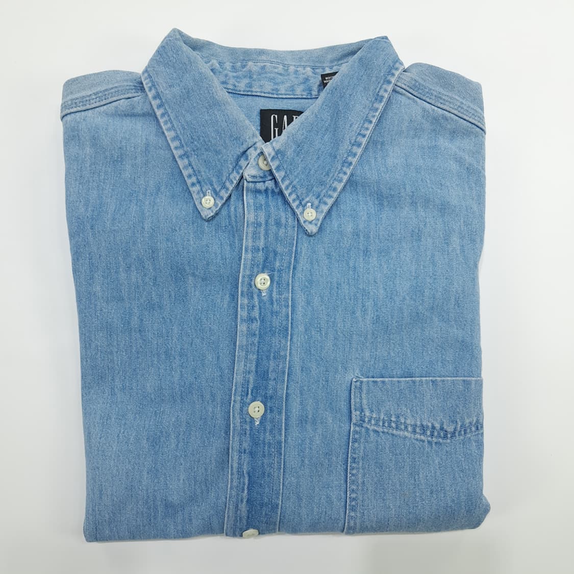 Co827 XL GAP 갭 90s USA 연청 데님 긴팔 셔츠 상품이미지7
