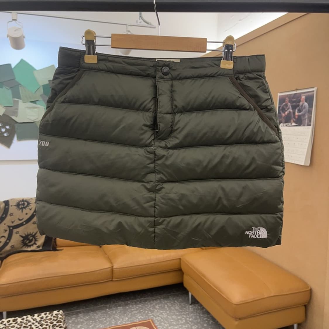 노스페이스 700 올리브 딥카키 패딩 미니스커트 S C08832 상품이미지3