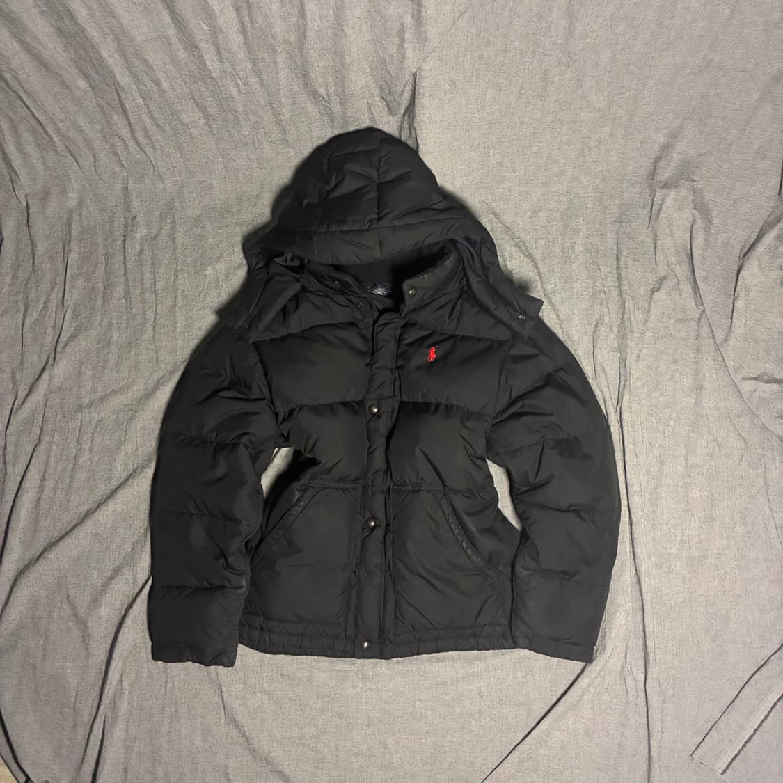 구형 폴로 랄프로렌 블랙 후드 패딩 점퍼 상품이미지1