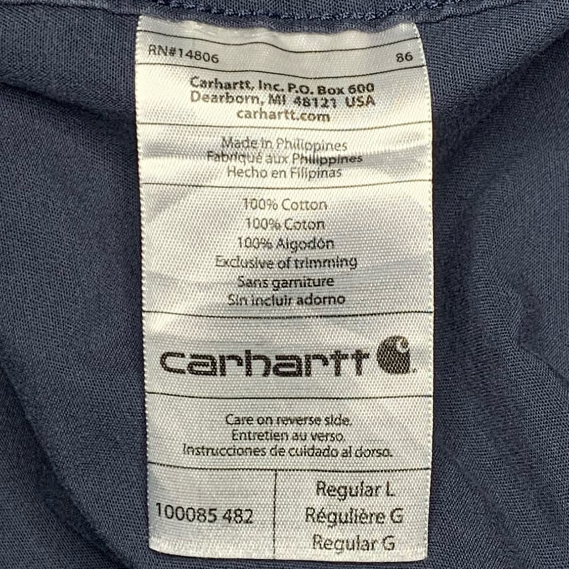 [L] 칼하트 워크셔츠 다크네이비 상품이미지5