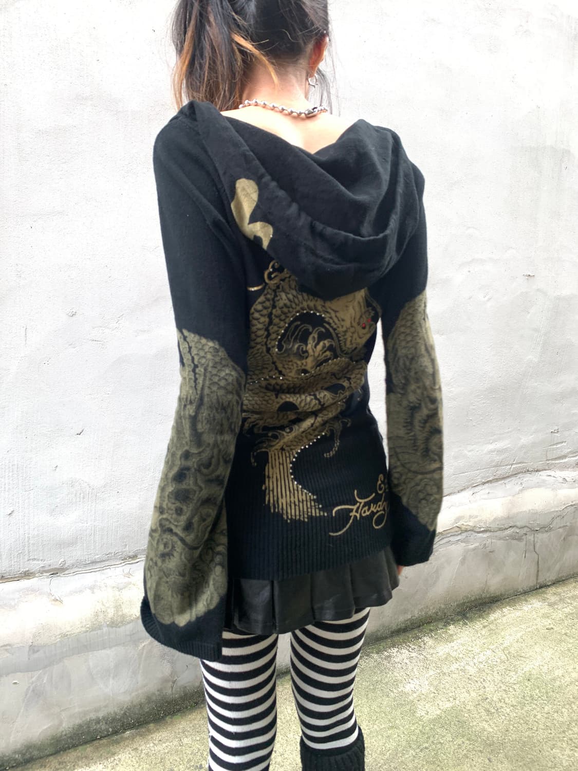 Ed Hardy oriental detail slim fit hoodie 상품이미지6