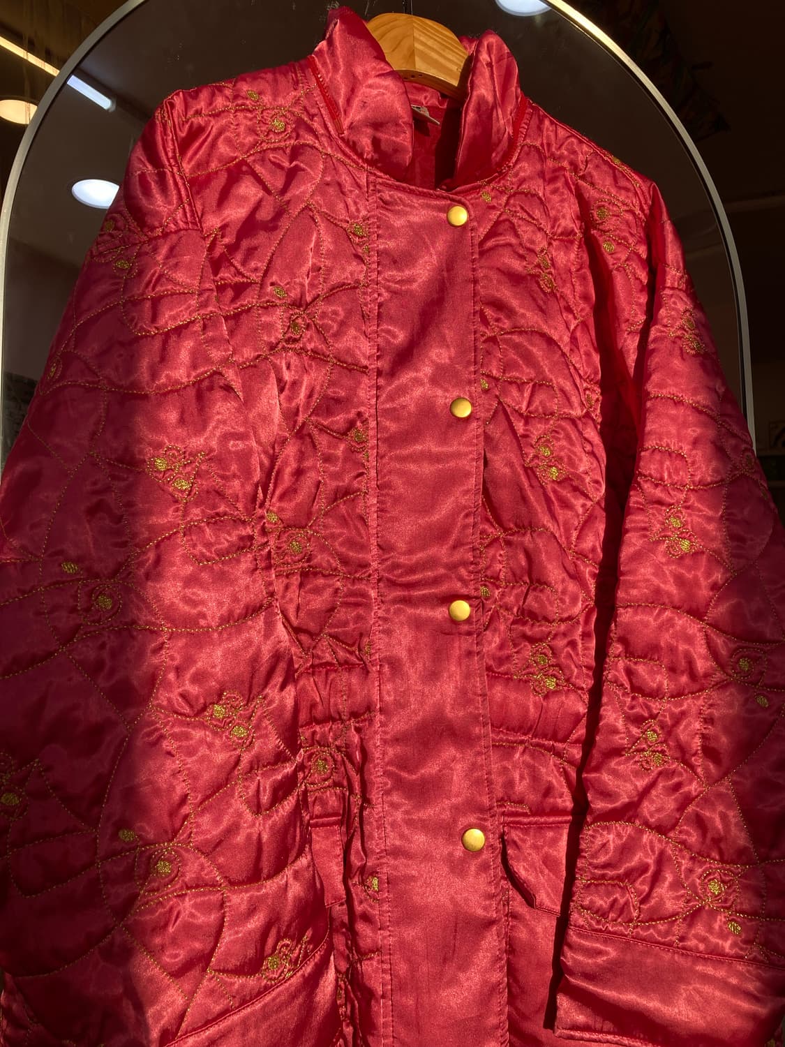 핑크 자수 패딩 상품이미지4