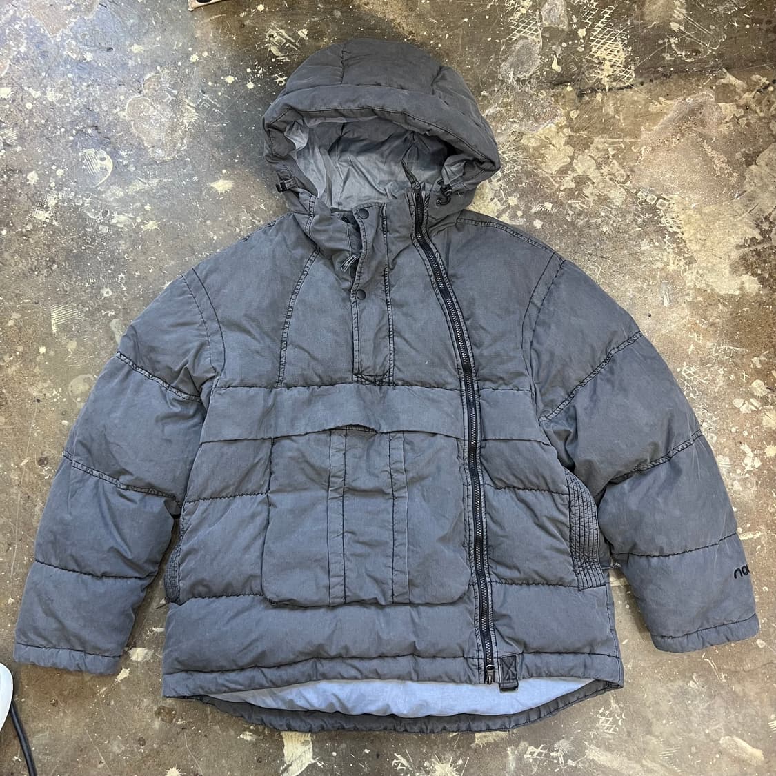 L) NAU 나우 가먼츠다잉 덕다운 아노락 언발 패딩점퍼 자켓 상품이미지1