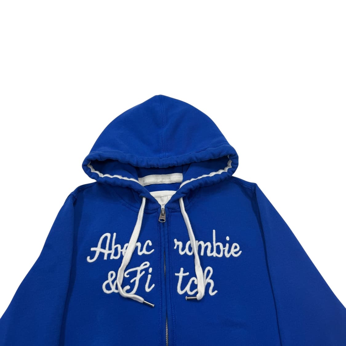 아베크롬비 빈티지 스펠로고 Y2K 기모 후드집업 자켓 블루 L 상품이미지2