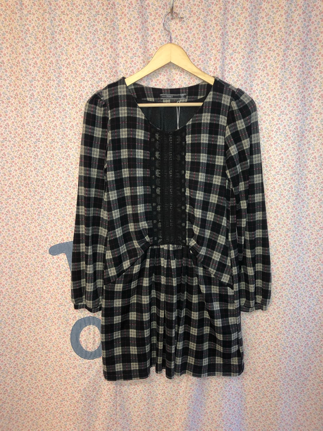 check lace dress 상품이미지1