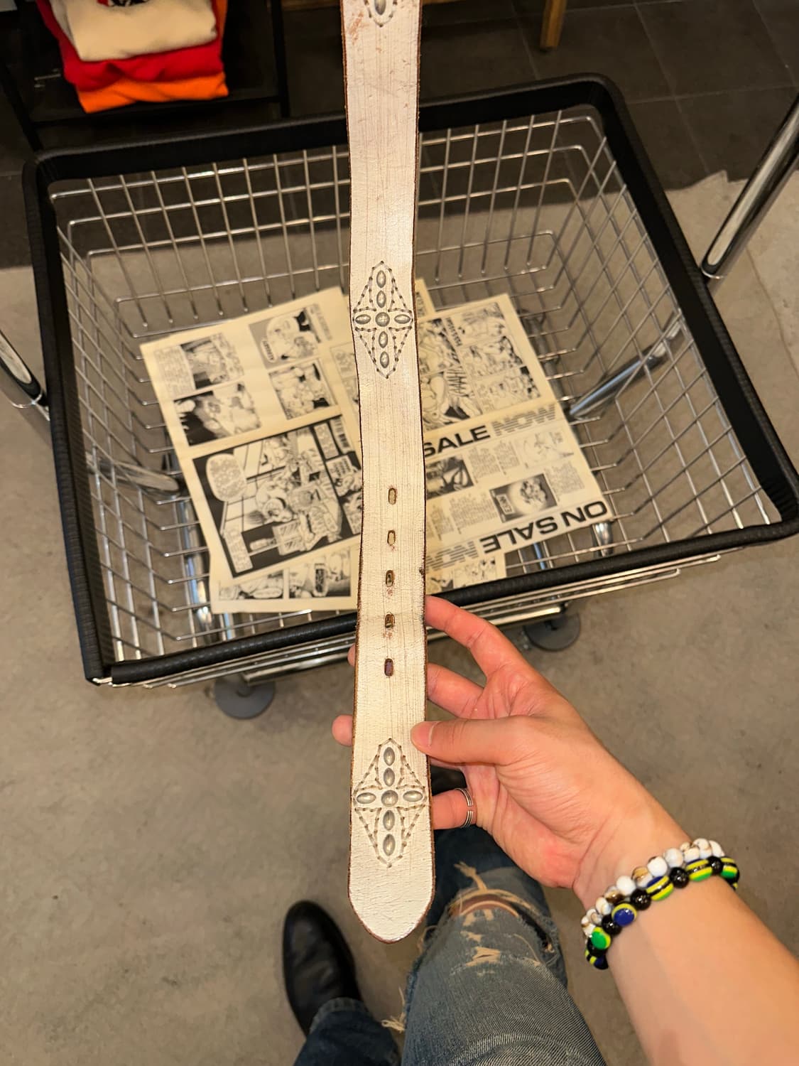 Real Leather western stud faded belt  상품이미지10