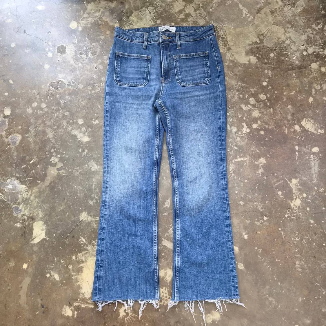 27) ZARA 자라 세미 부츠컷 크롭 청바지 데님팬츠 상품이미지1