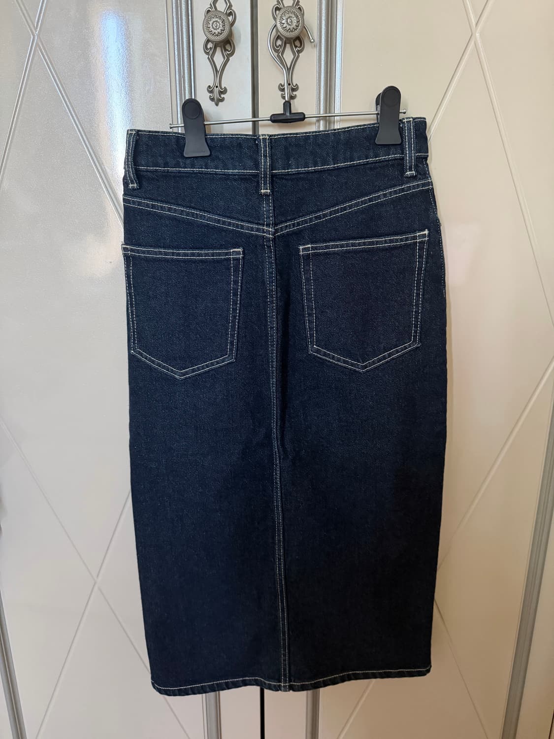 여행룩 휴양지룩)ZARA 앞트임 데님 롱스커트 상품이미지3