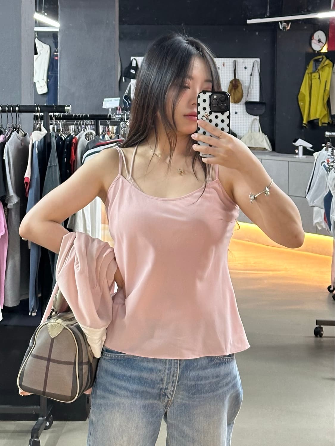 [DKNY] 시스루 핑크 셔츠 & 나시 세트 상품이미지4