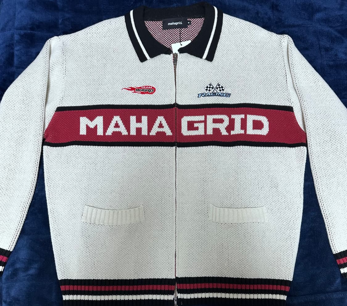 마하그리드 레이싱 집업 니트 가디건 상품이미지3