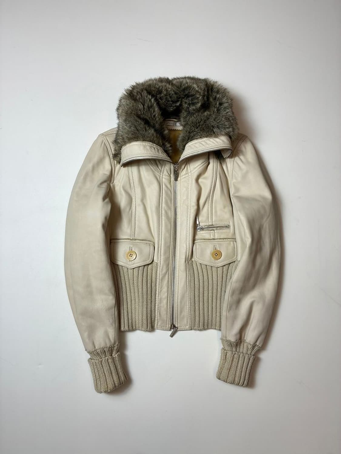 제시카 크리스토퍼 00's Y2K 퍼 크롭 양가죽 자켓 PN8490 상품이미지1