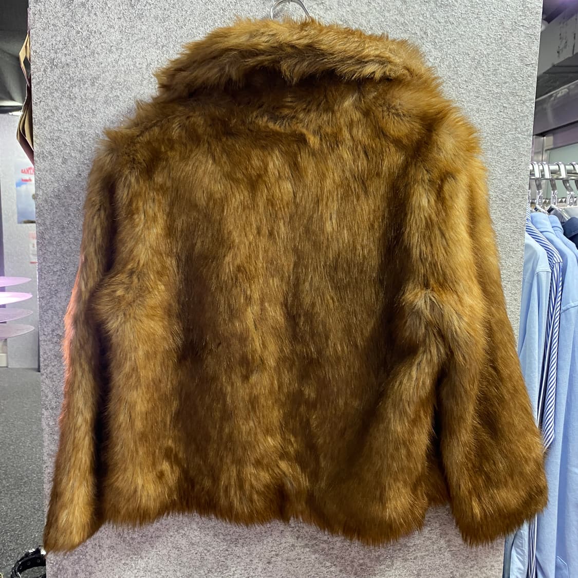 아베크롬비 앤 피치 숄 칼라 브라운 모피 코트 B3814   상품이미지4