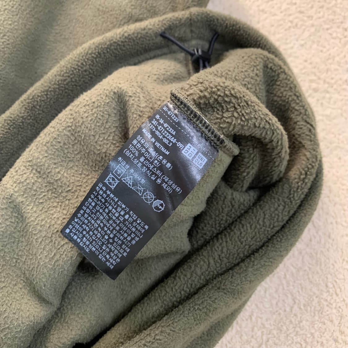 유니클로 후리스 하프집업 오버사이즈 풀오버(XL/올리브)신칠라 플리스 상품이미지7