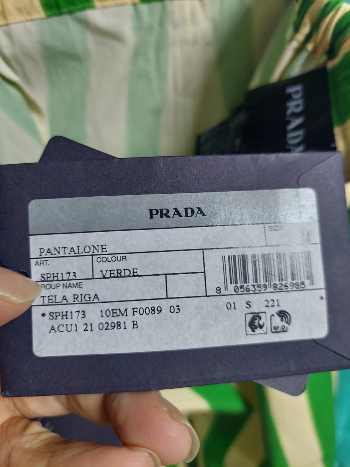 프라다 면 스트라이프 삼각로고 반바지 m 백화점판 상품이미지7