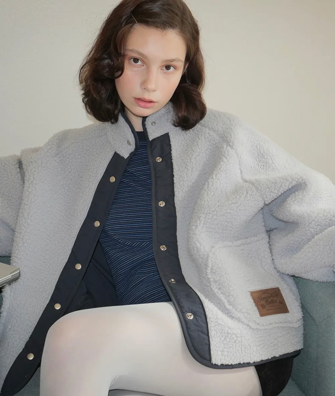 썸웨어버터 플리스 애쉬 블루 상품이미지2