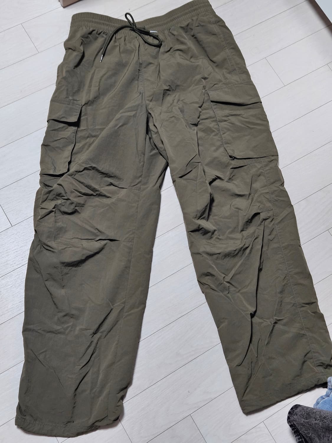 코드그라피 나일론 스트링&카고 팬츠 카키 챠콜 set 상품이미지3