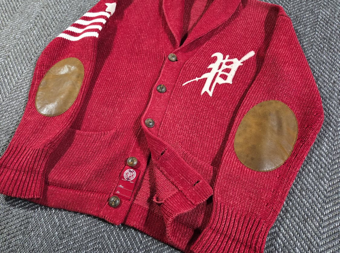 폴로 랄프로렌 엘보패치 숄카라 레터맨 가디건 상품이미지5