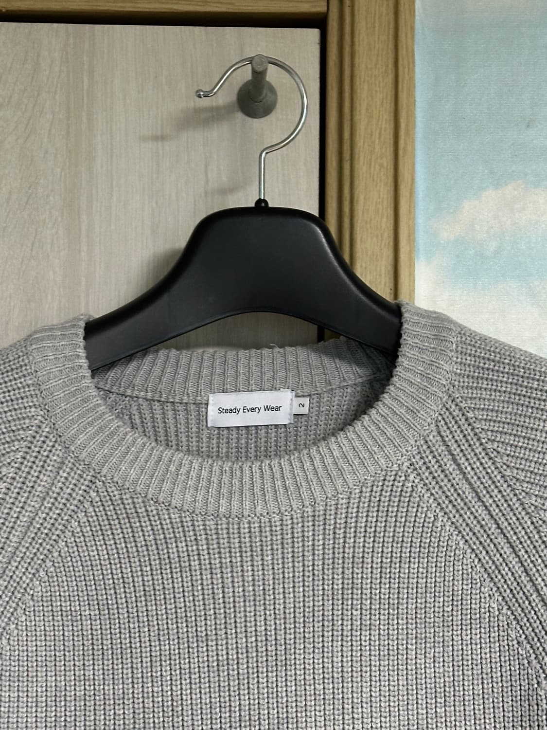 (2) 스테디에브리웨어 코튼 피셔맨 니트 (그레이 멜란지) 상품이미지3