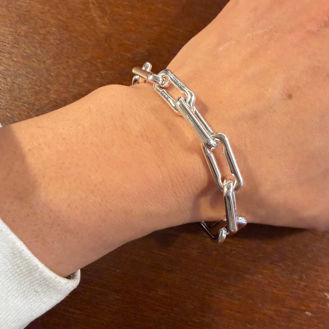 새상품 신주 실버코팅 체인 팔찌 상품이미지1