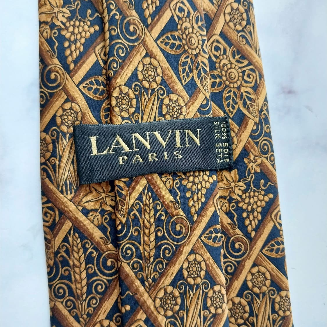 랑방 실크 포도·보리 모티브 넥타이 9.4cm A+등급 k2017 상품이미지10