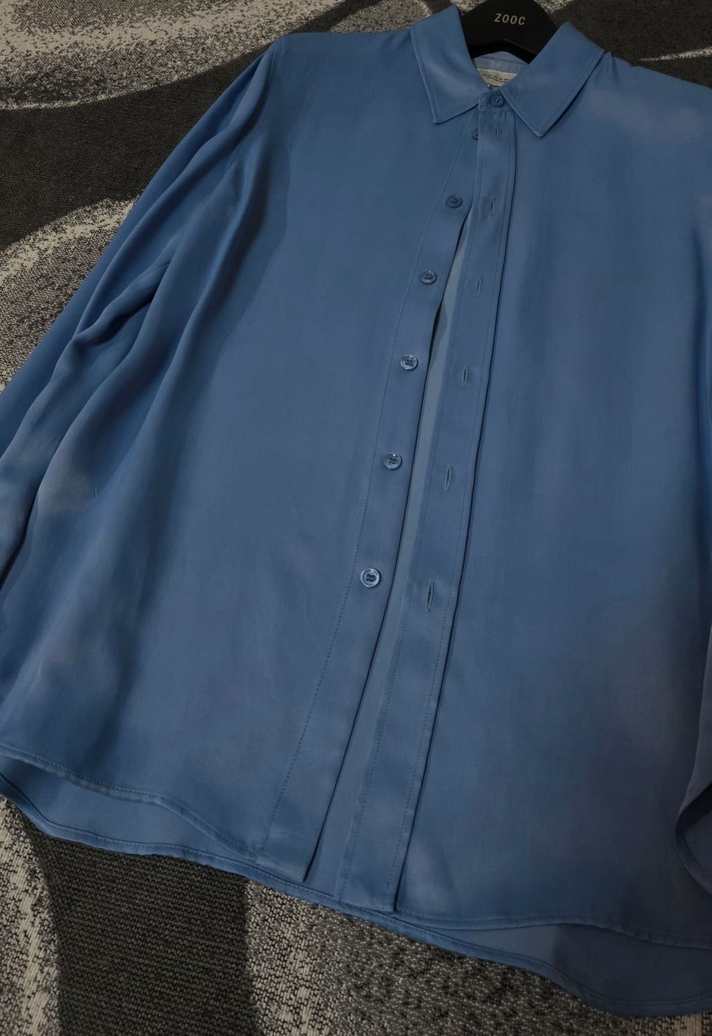 [미착용 새제품] 자라 ZARA 링클프리 블루 새틴 셔츠/블라우스 55 상품이미지3
