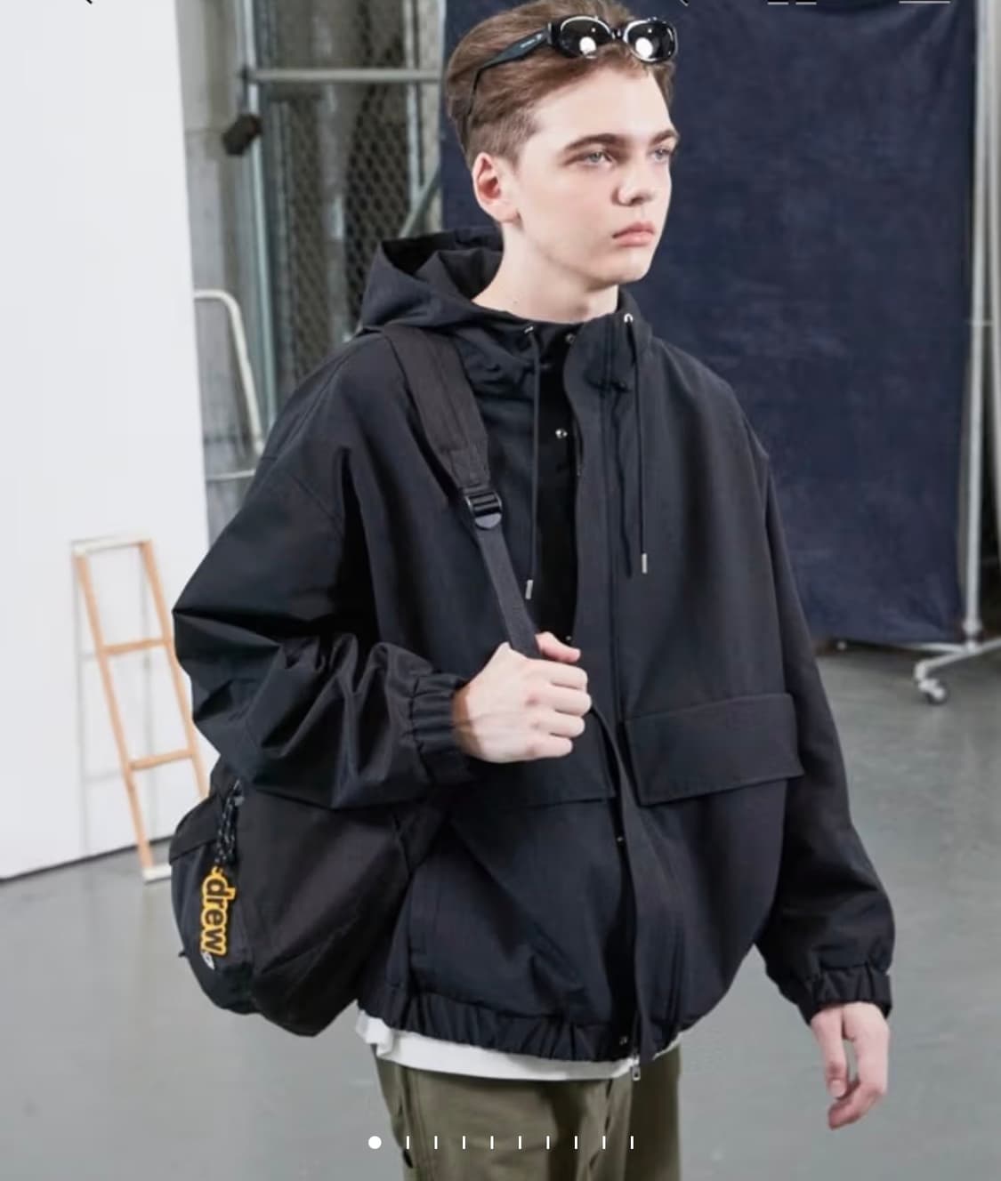 (m) 티앤지티 tngt 후드 쉘파카 블랙 상품이미지1