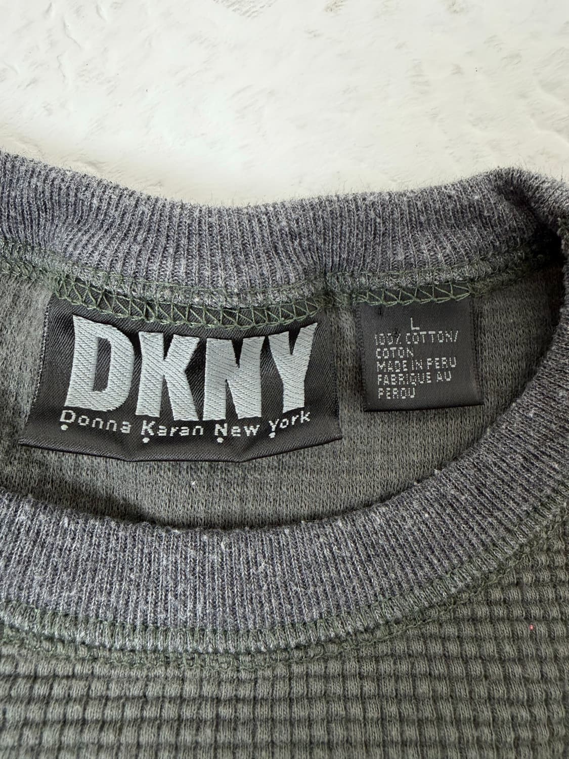 00s DKNY Thermal Tee (olive grey) 상품이미지3