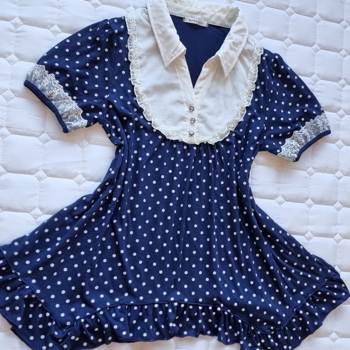 axes femme(악세스 팜므)도트 카라 프릴 튜닉 상품이미지3