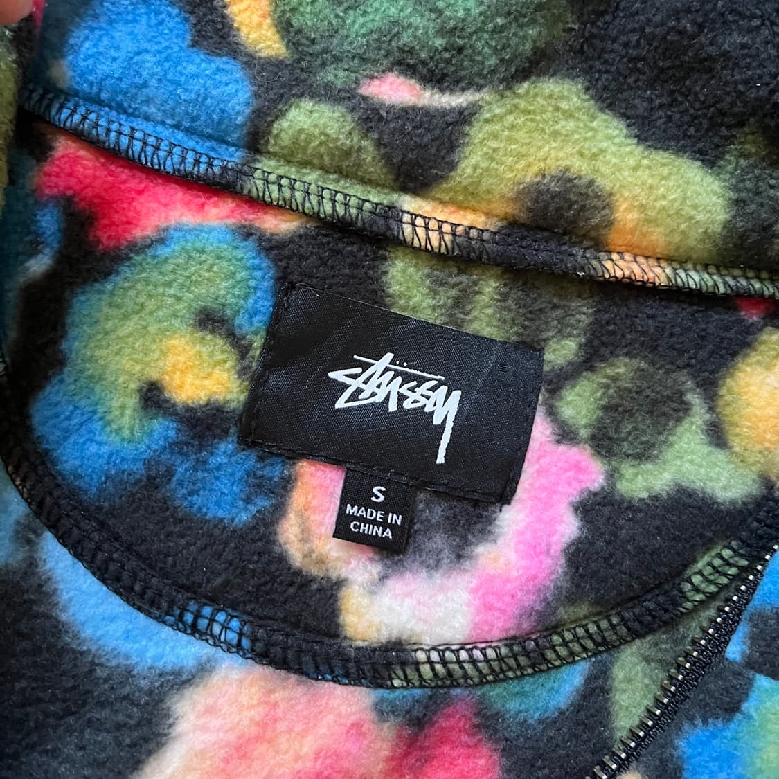 스투시 플로럴 반집업 후리스 S 상품이미지2