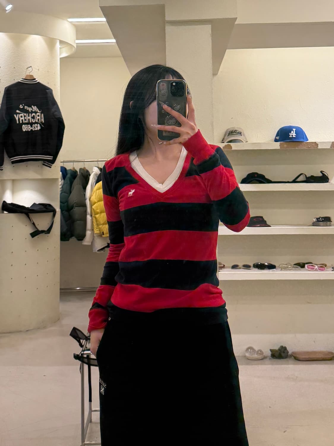 아베크롬비 스트라이프 브이넥 니트 U789 상품이미지1