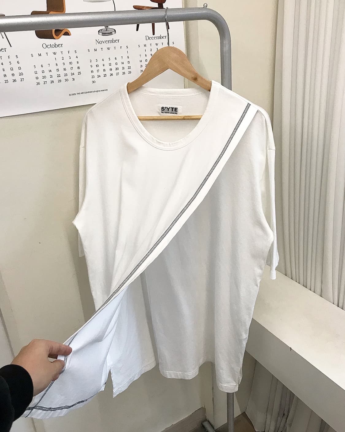 요지야마모토 절개 반팔티 상품이미지4