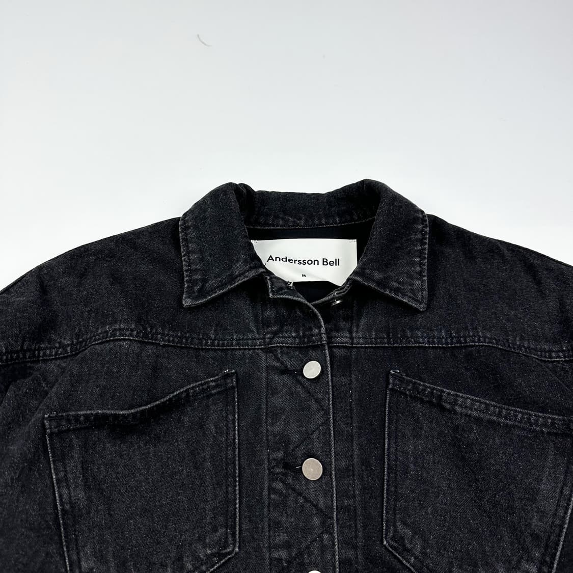 앤더슨벨 여성 크롭 오버핏 흑청 데님자켓 여성M 상품이미지2