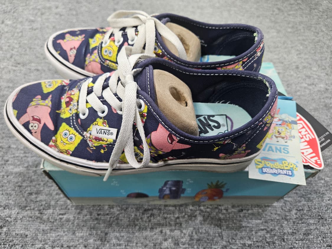 반스 스폰지밥 콜라보 어센틱 컴피쿠시 운동화 220mm 상품이미지1