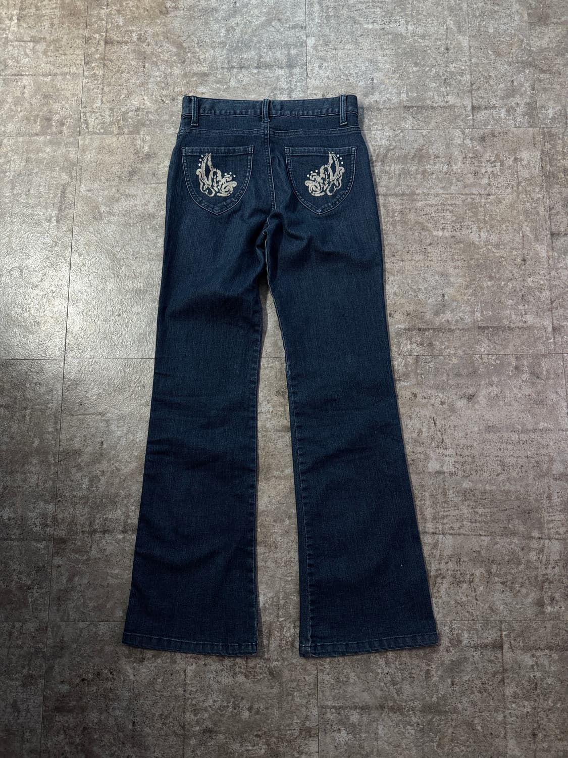 큐빅 프린티드 부츠 컷 데님 상품이미지3