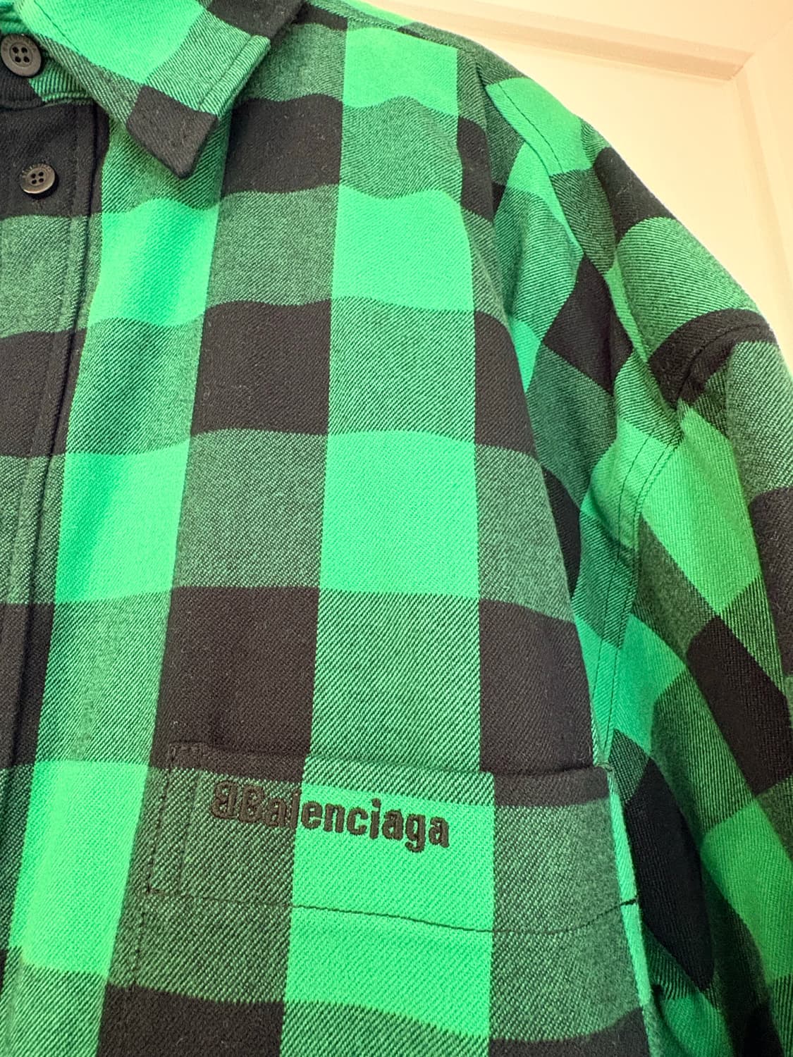 발렌시아가 패팅 체크셔츠 상품이미지2