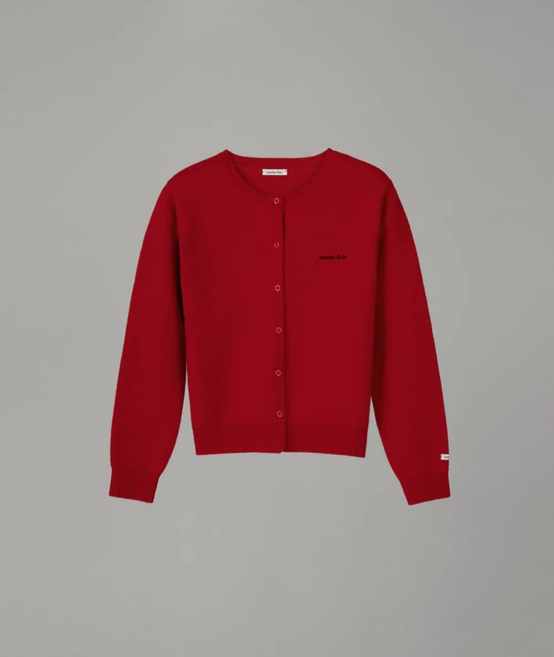 오버듀플레어 울 가디건 레드 프리사이즈 상품이미지1