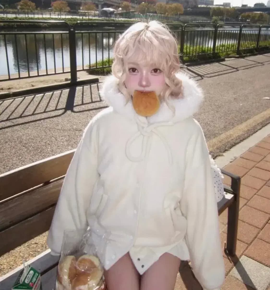 남다메이드 핀터걸 퍼후드집업 상품이미지1