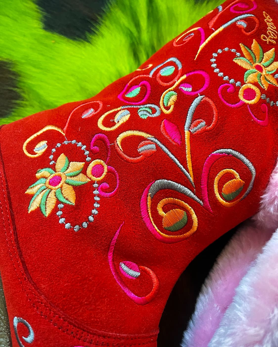 90-00s Oilily Leather Fur Western Boots 상품이미지7