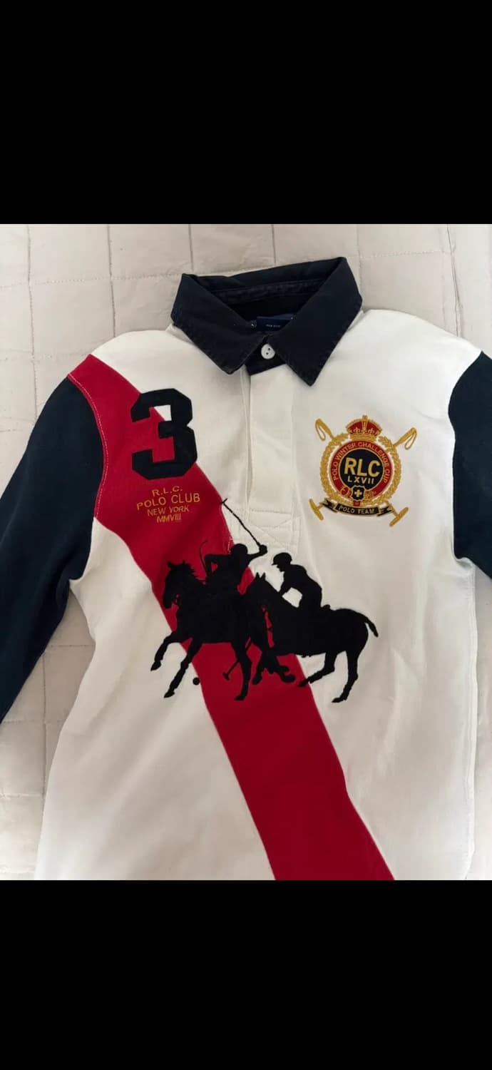 폴로 랄프로렌 럭비 폴로 셔츠 화이트 상품이미지1