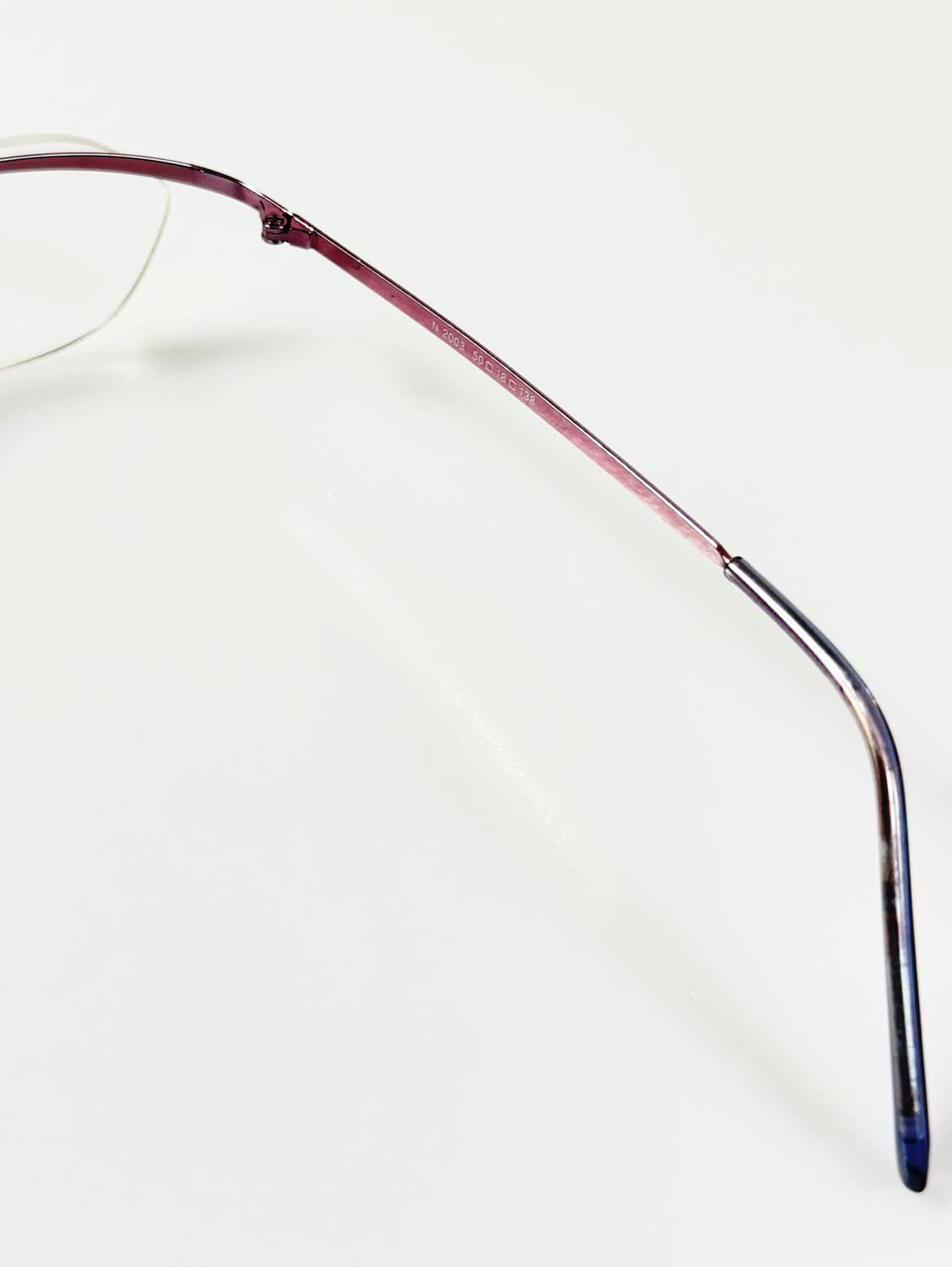 NUNSIUL 무테 오벌 와인 퍼플 메탈 프레임 빈티지 안경 상품이미지6