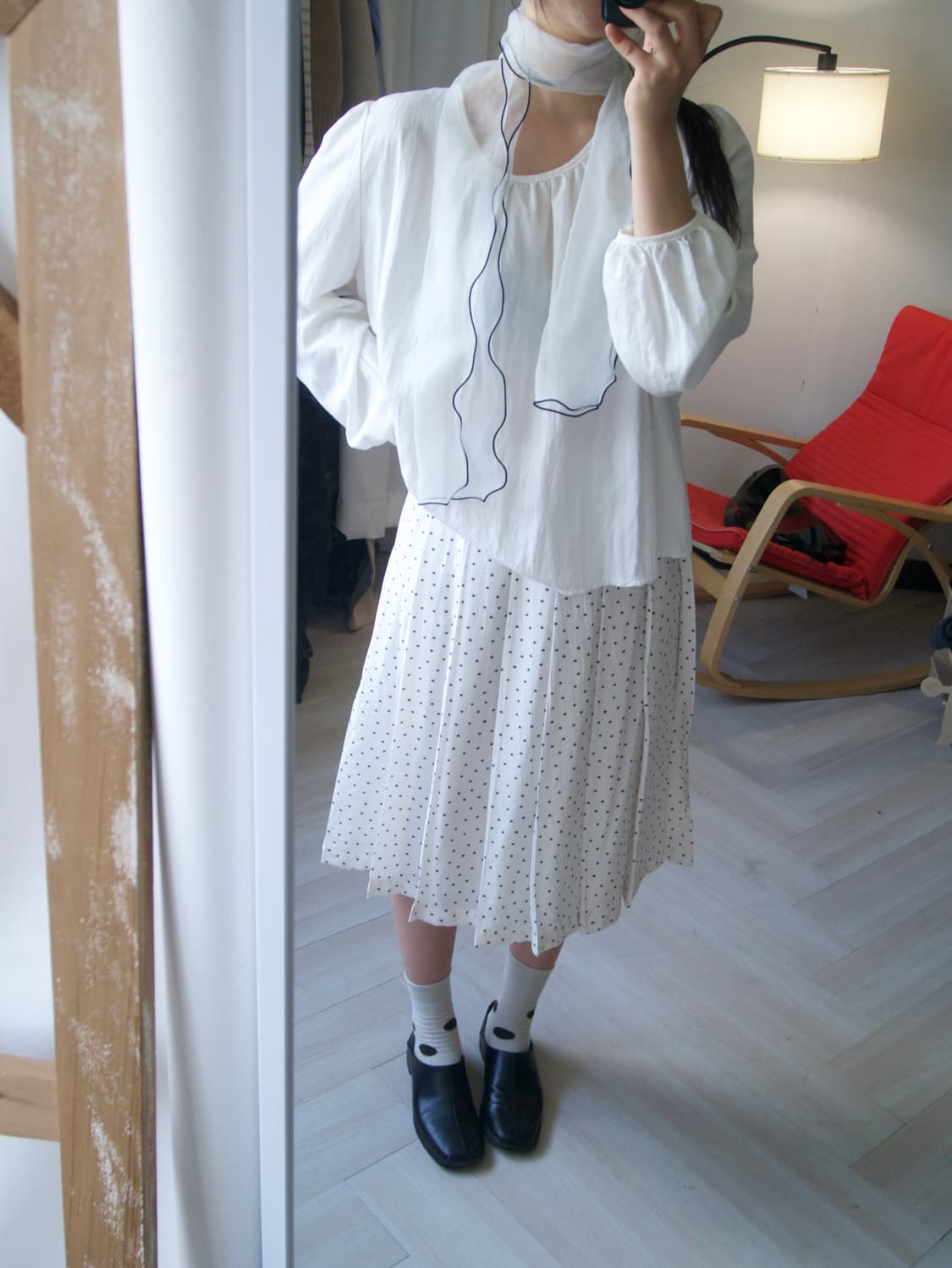 shirr white scarf  상품이미지6