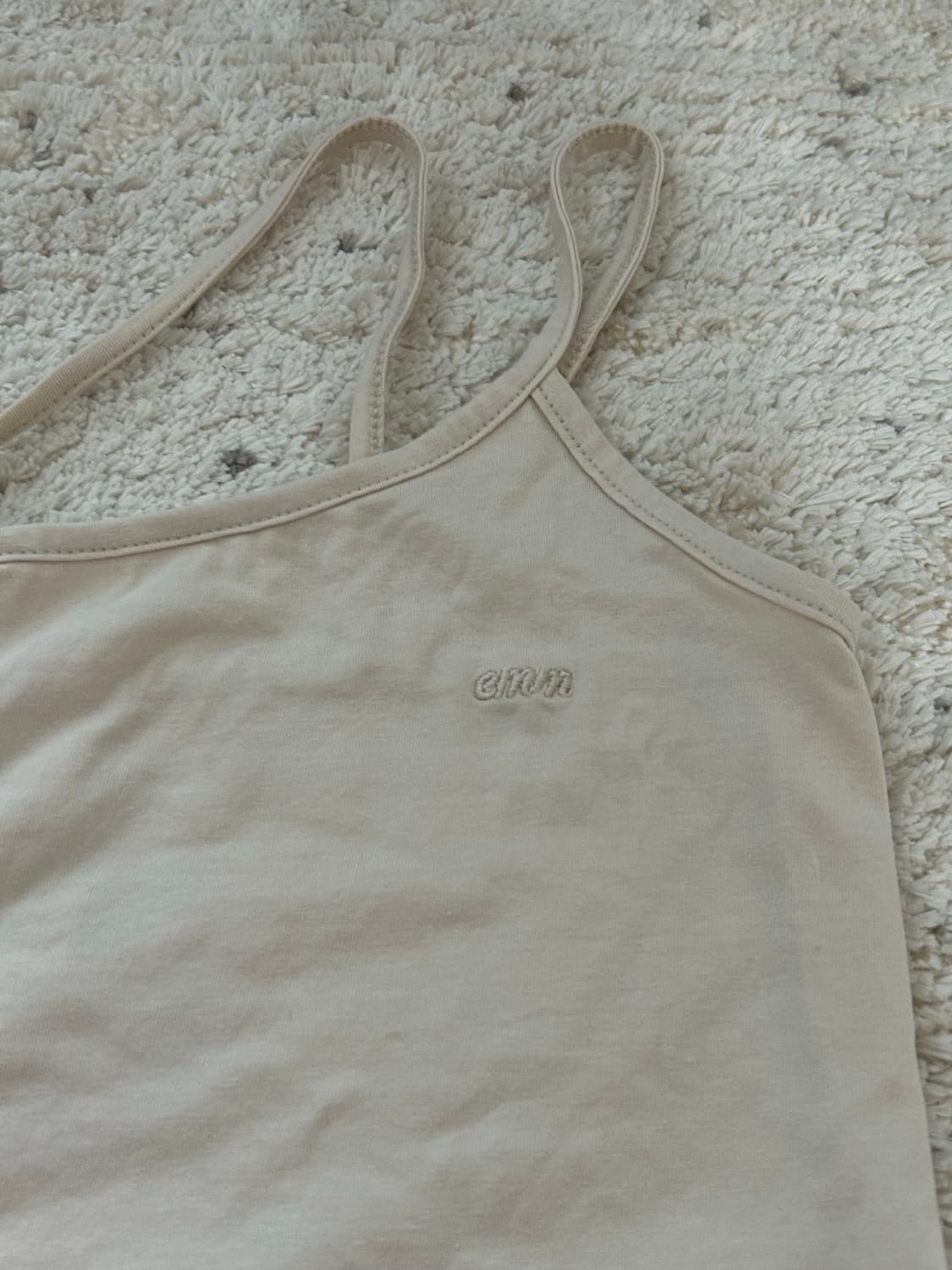 이엠엠 emm 셔링 슬리브리스 티셔츠 크림 상품이미지5