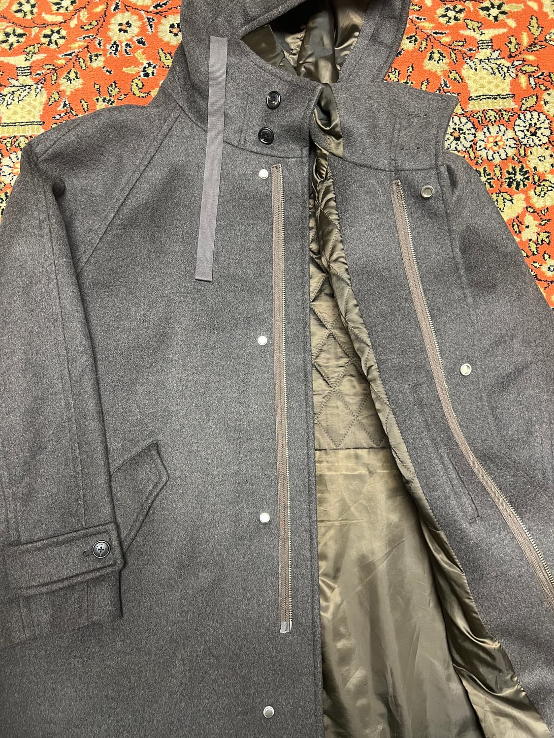 [M] 비슬로우 멜란지 브라운 후드 코트 (100~105) 상품이미지3