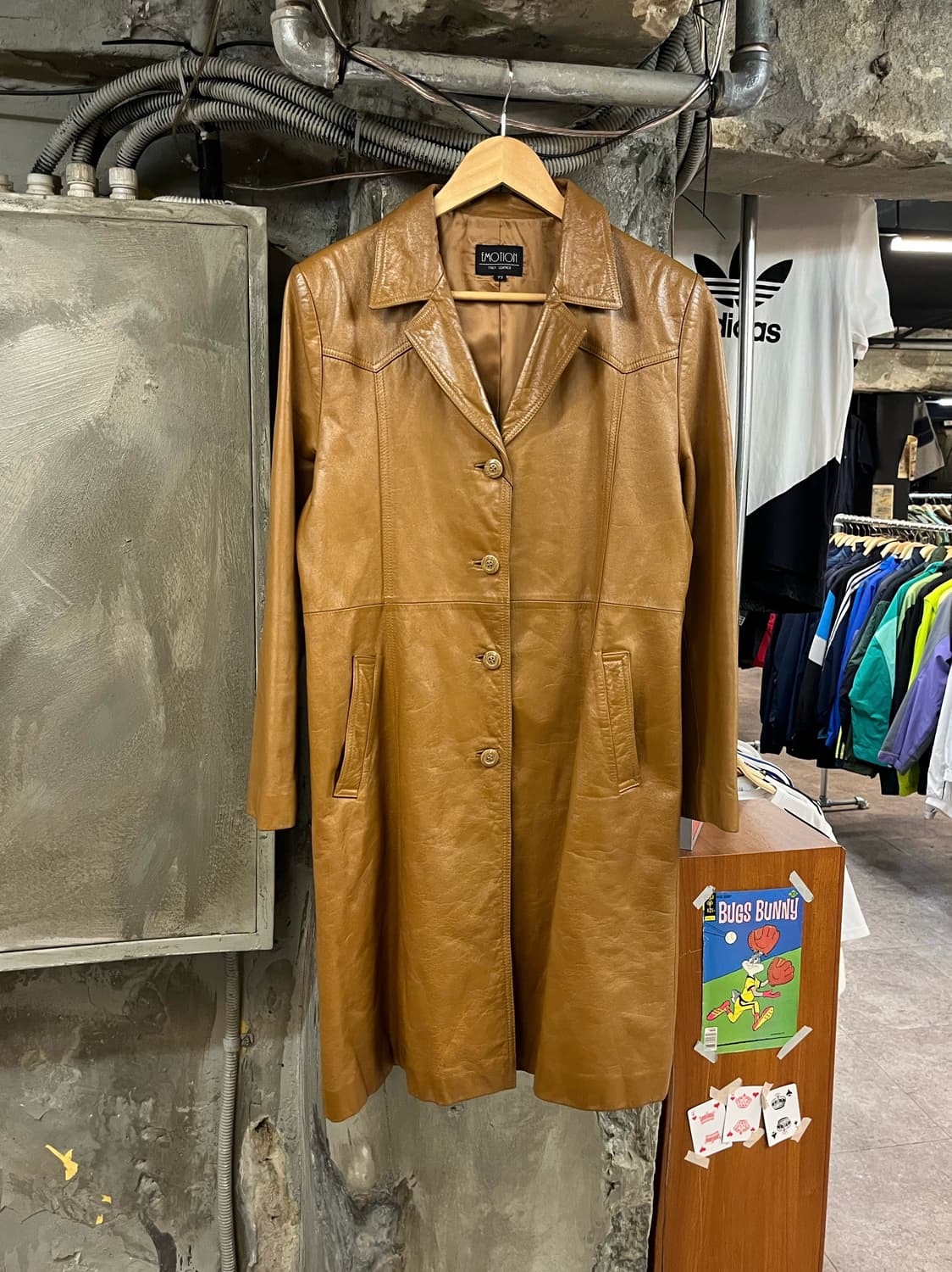 빈티지 소가죽 레더 롱 사죽 자켓 카멜 #csz2851 상품이미지1