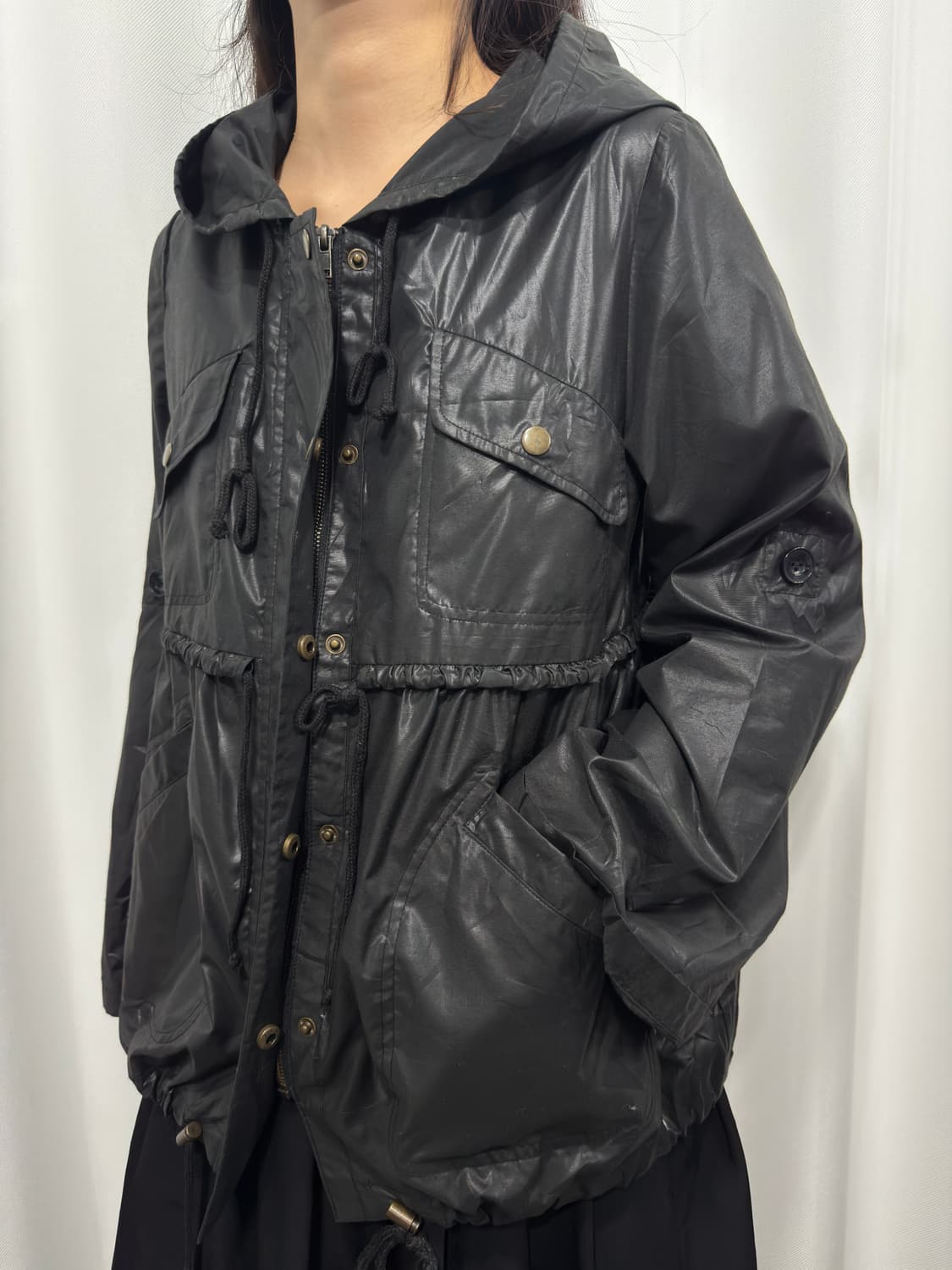 caprine hood button jacket 상품이미지4