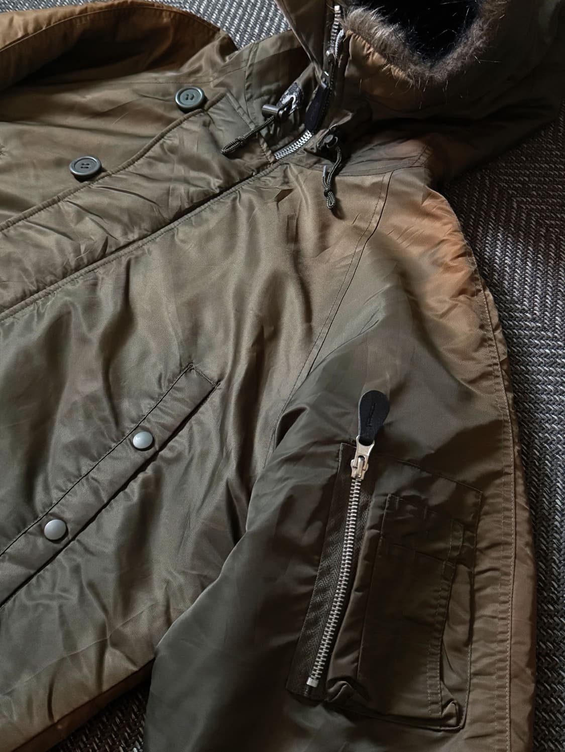 90s VIRGIN VOYAGE 선페이드 N3-B 밀리터리 파카(105) 상품이미지3