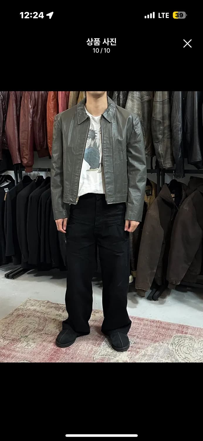 [L] 80's 시어스 크롭 레더자켓 빈티지 레더 자켓 상품이미지2