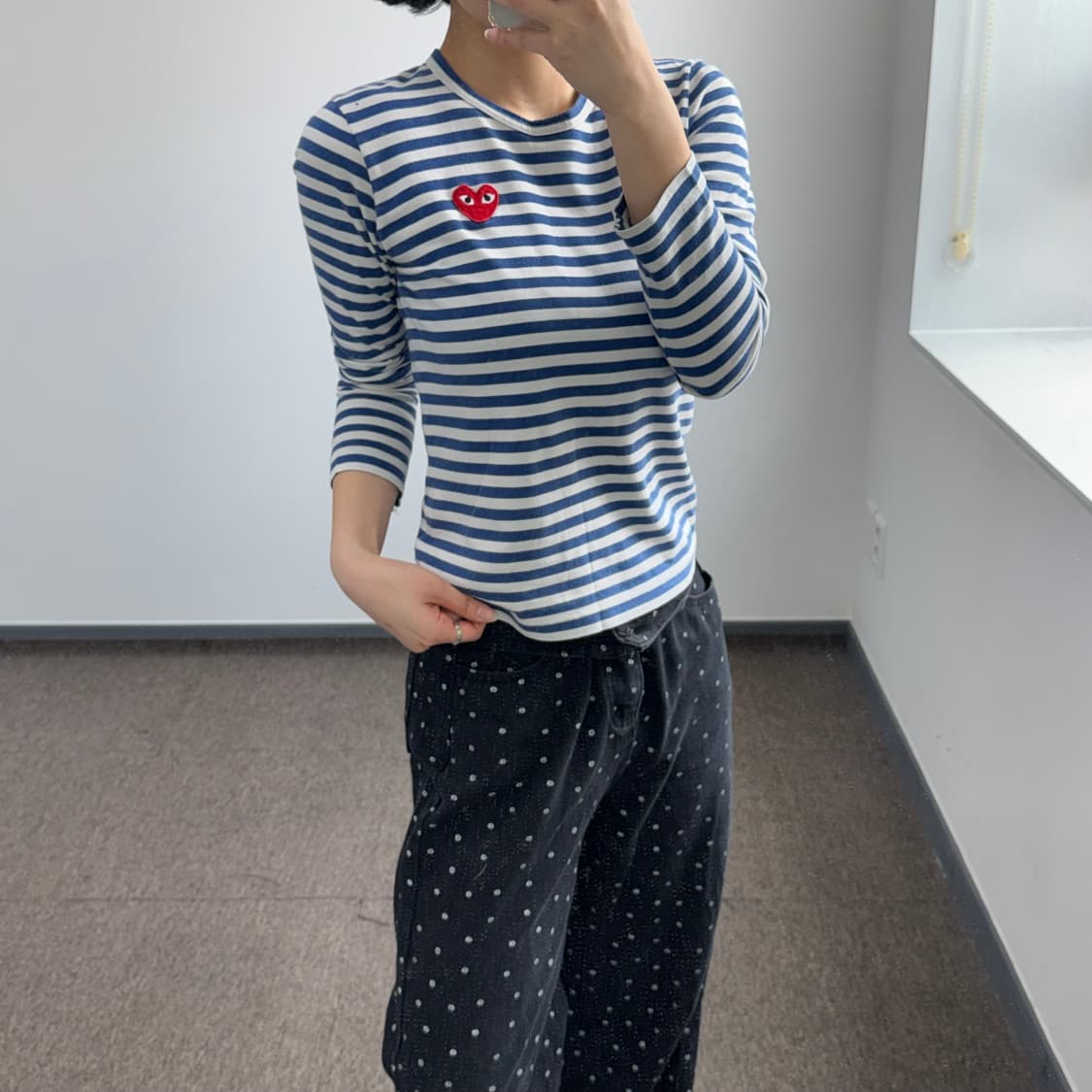 Comme des garcons 꼼데가르송 레드 와펜 스트라이프 티 상품이미지2
