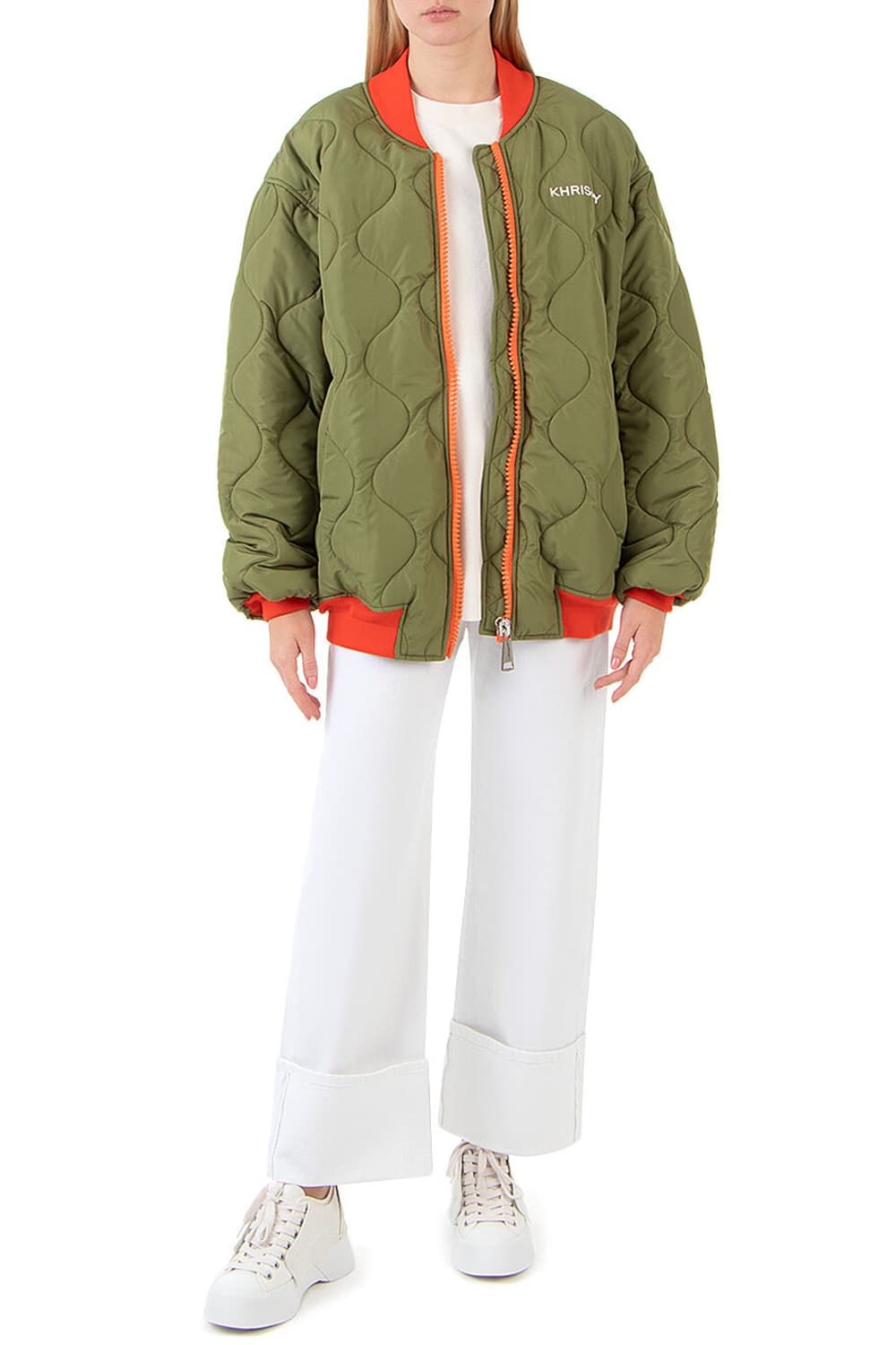 (정품/새상품) KHRISJOY 크리스조이 여성 핑크 퀼팅 봄버 자켓 상품이미지4