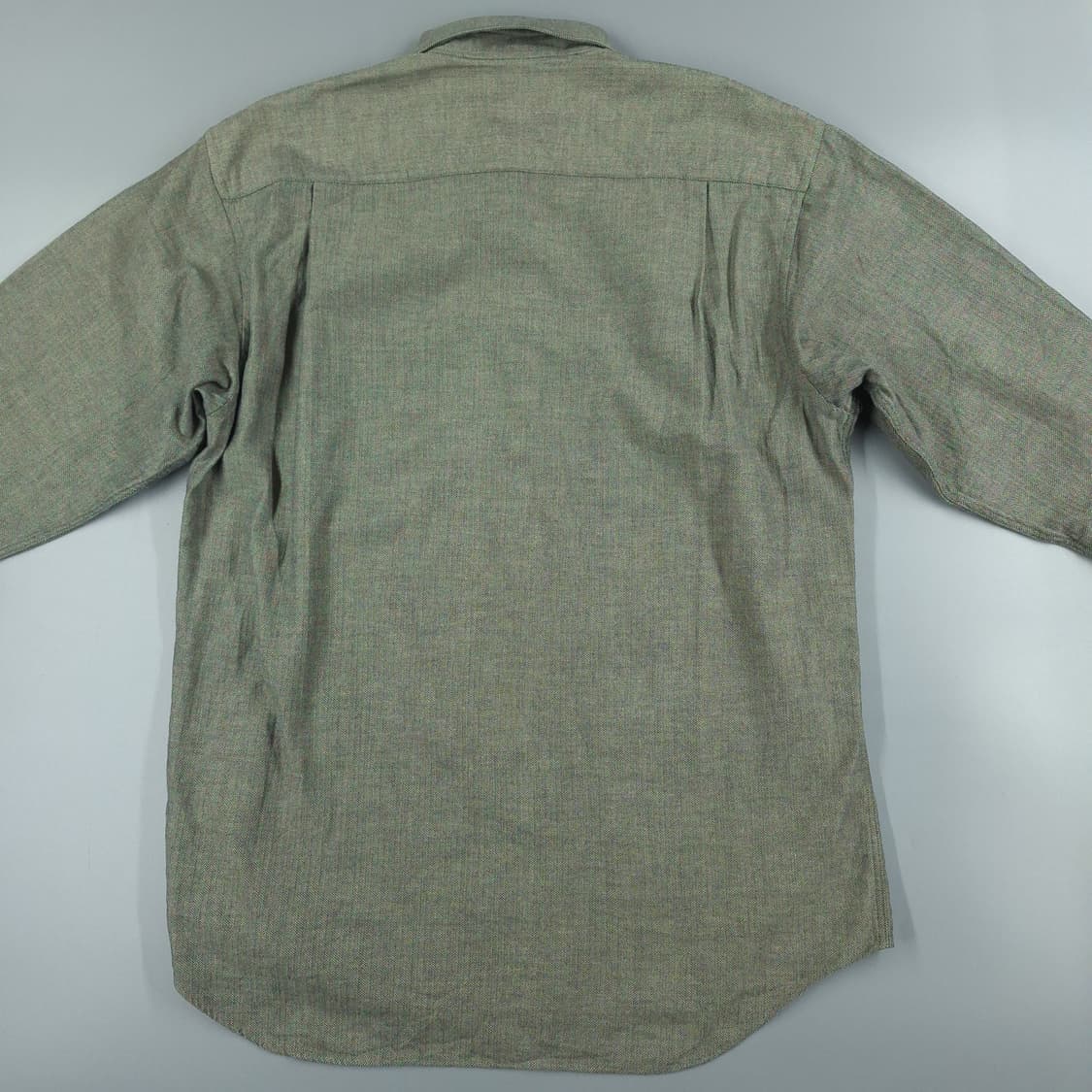 버버리 카키 그레이 헤링본 패턴 체스트포켓 코튼 울 블렌드 남방 셔츠 상품이미지7